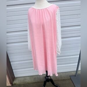 Haptics Chic Pink Midi dress lace sleeves size S